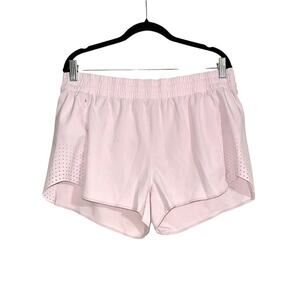Athleta Hustle 3” Pink Athletic Perforated Shorts LARGE